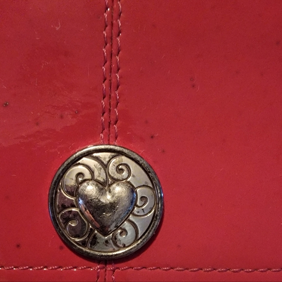 Brighton Bright Pink Leather Clutch with Silver Button - Picture 6 of 11